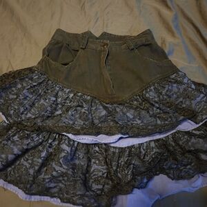 Vintage Jerry Leigh Black And Purple Lace Skirt